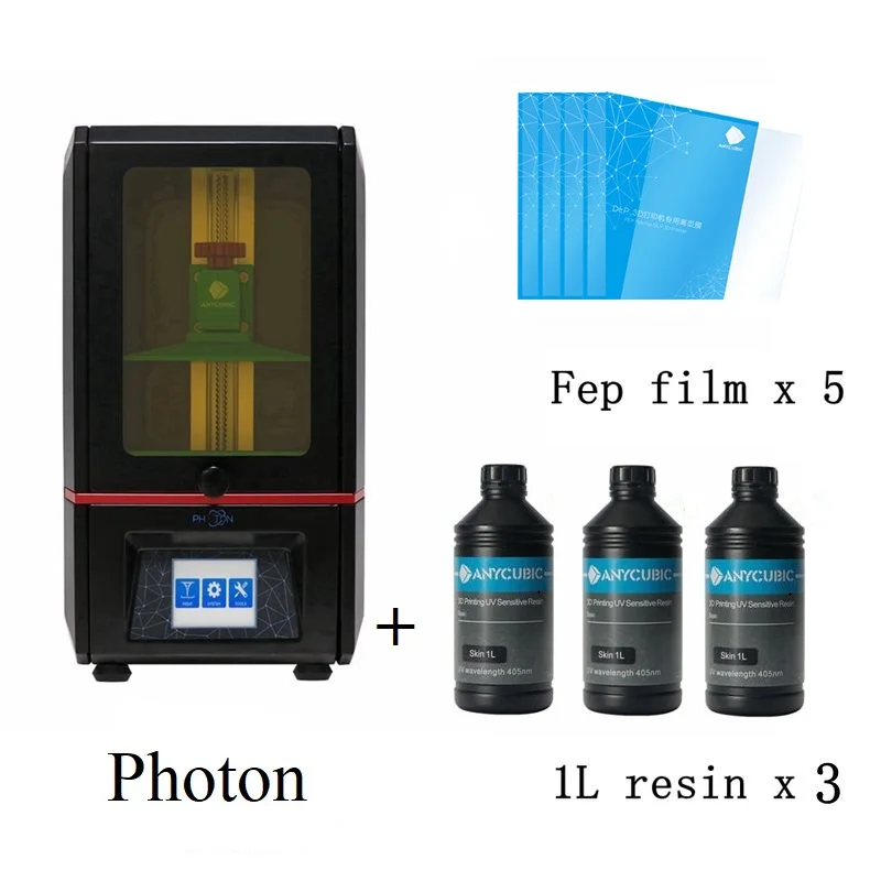 photonAdd 3L 5FEP ANYCUBIC Photon 3d принтер SLA УФ Смола 3d Принтер lcd Высокоточный светильник-отверждение Impresora настольный сенсорный экран Imprimante 3d - Цвет: photonAdd 3L 5FEP