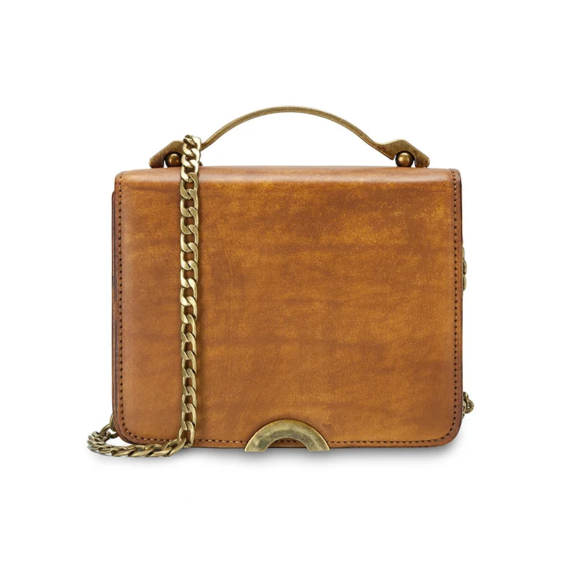 

Bag women's leather fashion chain women's bag head leather handbag hand painted one Shoulder Messenger Bag