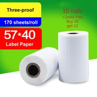 102 rolls thermal paper 57x 40mm label stickers thermosensitive adhesive for barcode printer