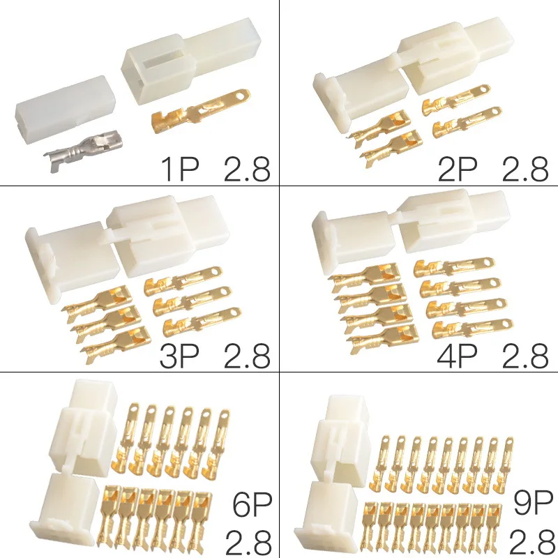 5 комплектов 2 8 мм 1 3 4 6 9 12 штырьков автомобильный Электрический провод гнездовой