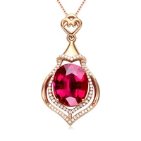 14k rose gold necklace pendant women charm genuine gemstone diamonds s925 pendant luxury jewelry for women christmas necklace
