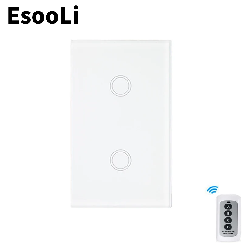 EsooLi Золотой дистанционный сенсорный выключатель стандарта США/Австралии для