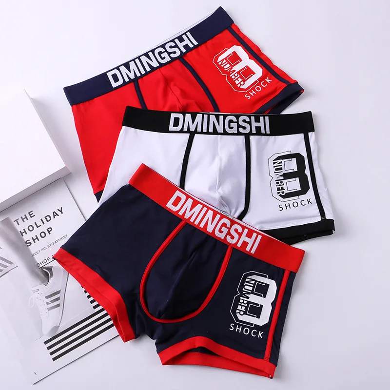 

Men's Underwear Men's Pants Are Made of Pure Cotton Breathable Fashion Personality Printed Letters Boys Boxers Underpants