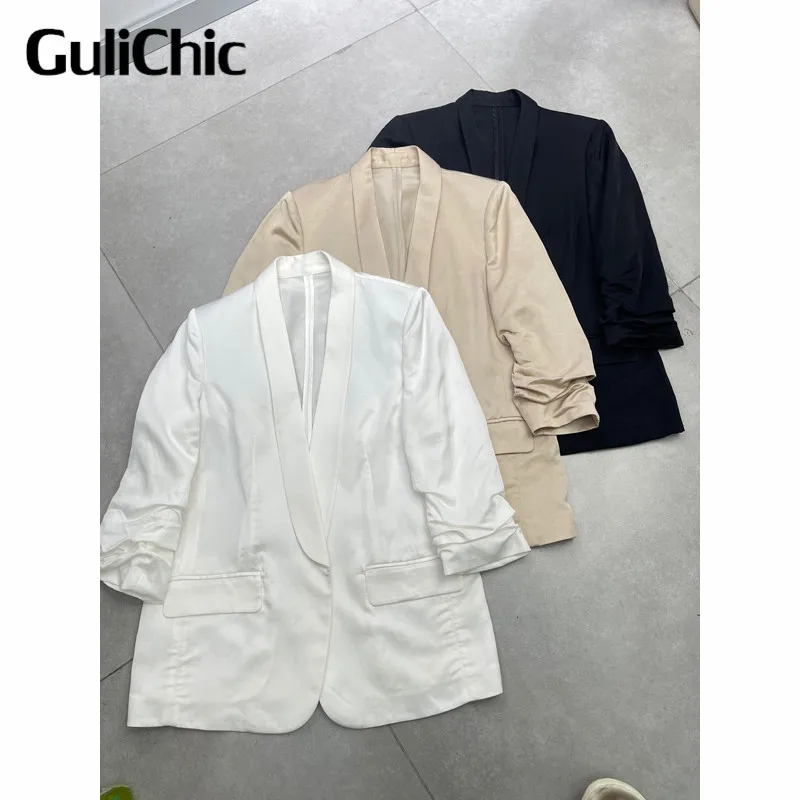 

9.2 GuliChic High Quality Women Luxury Fashion Solid Color Shoulder Pad Blazer