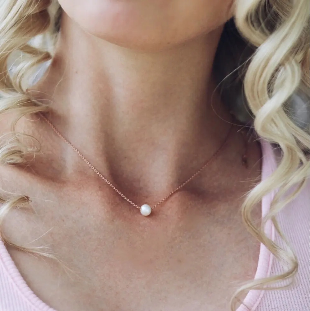 Ожерелье с жемчугом 6 мм чокер из нержавеющей стали ожерелья для женщин ожерелье