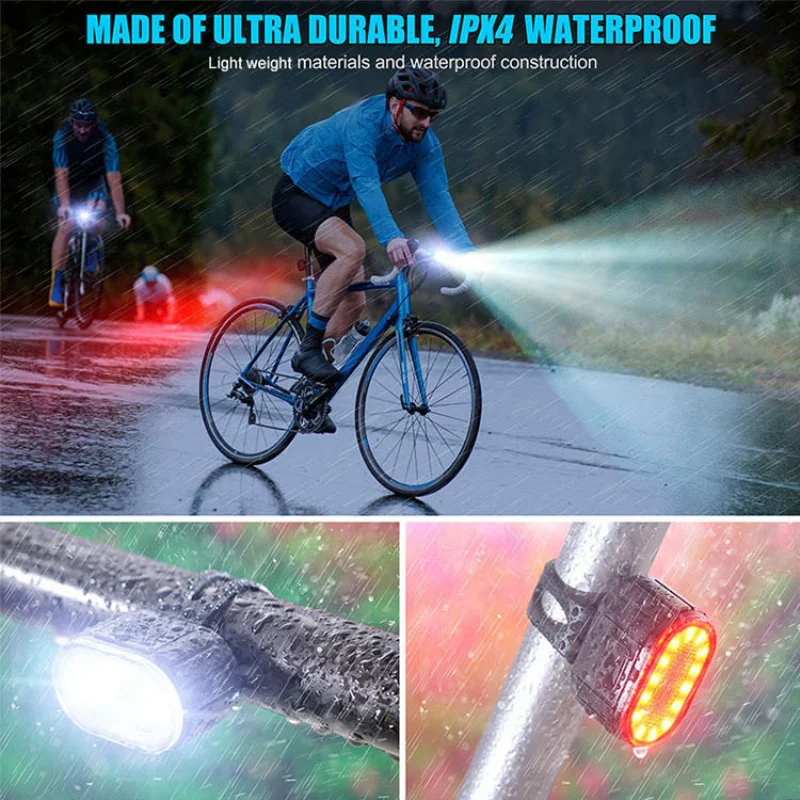2021 LED Bicycle Lights Set USB Rearchargeable Bike Front Rear Light MTB 4 Modes Headlight + 6 Taillight Cycling | Спорт и