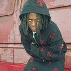 Y2K Стразы худи Скелет Мужская Осенняя уличная одежда на молнии готические черные толстовки Харадзюку гранж большие зимние толстовки