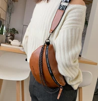womens bags waist bag pu leather metal double chain sum per band fanny pack bananka fashion satchel belly band belt bag