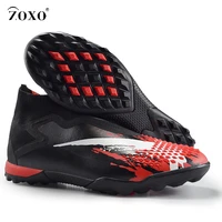 zoxo mens black red high ankle fashion soccer wear shoes outdoor cleats football boots shoes soccer cleats