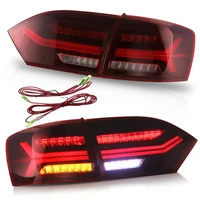 customized red clear led taillights rear lamp tail light sequential turn signal for volkswagen for vw for jetta mk6 2011 2014
