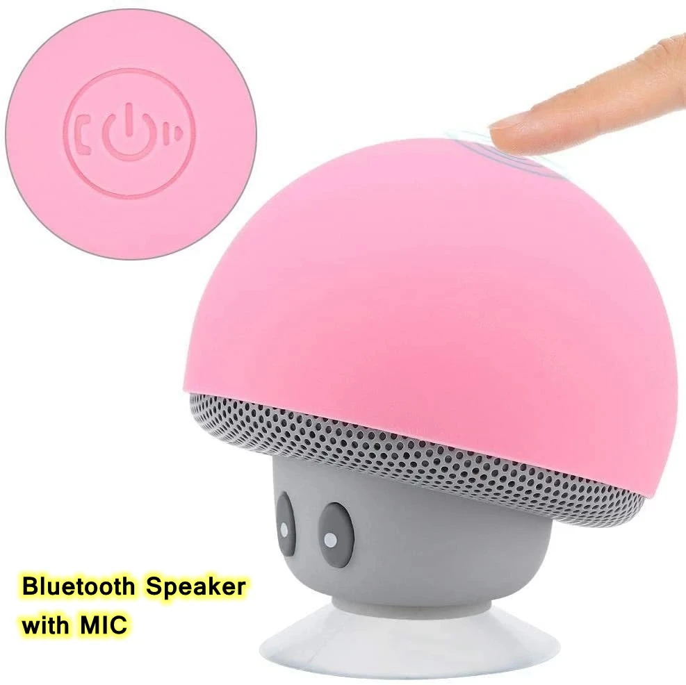 Portable Mini Speaker Wireless Silicone Bluetooth Speaker 3W Mushroom Louderspeaker Super Bass Phone Player Suction Cup Holder