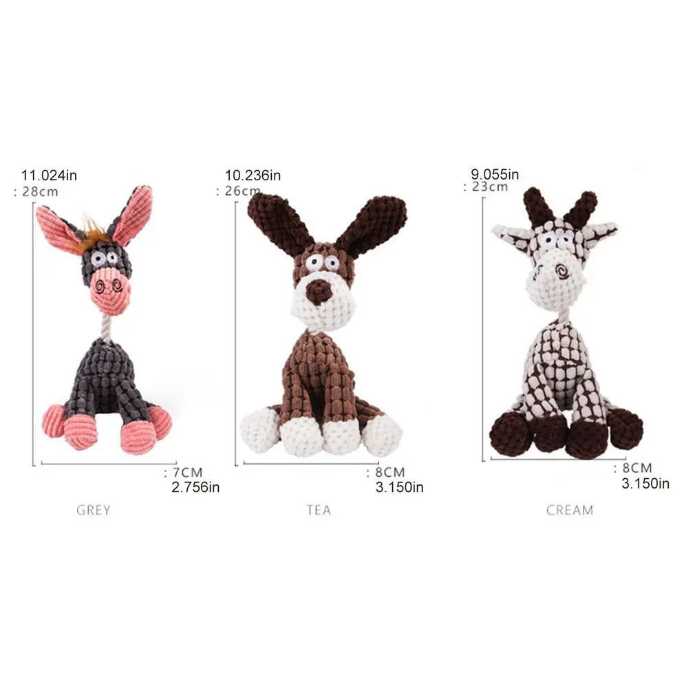 

Pet Sounding Plush Toys Donkey Dogs Sheep Protect Teeth Molars Animal Toys Supplies Puppy Squeaky Chew Bite Resistant