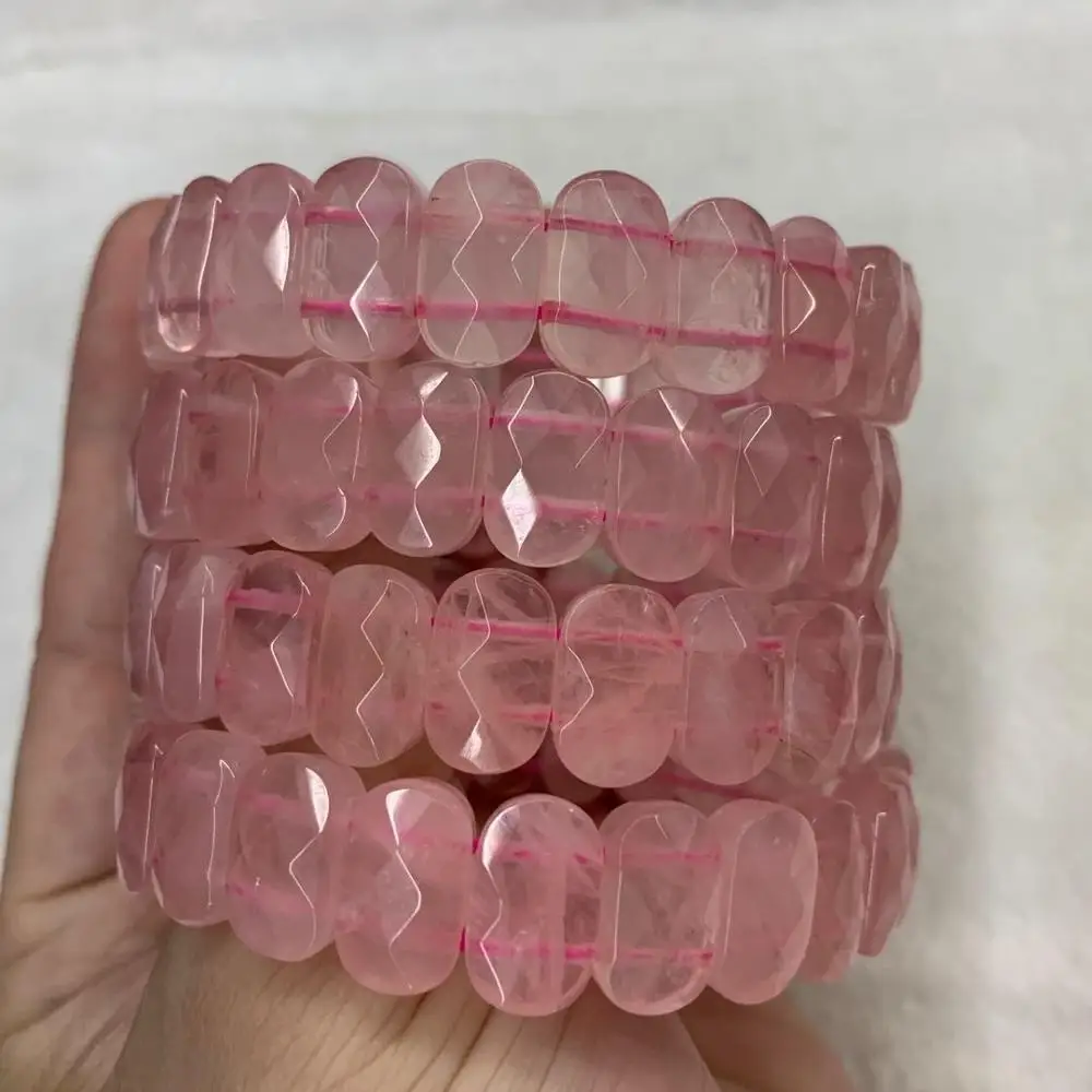 Браслет из натуральной кварты розы браслет натурального камня самодельные