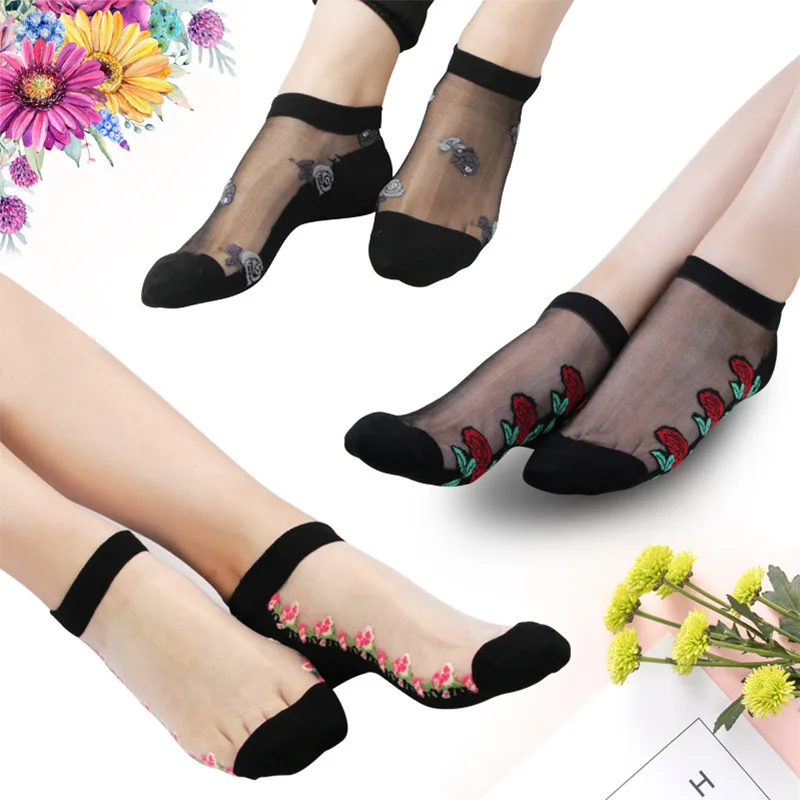 Сексуальные кружевные сетчатые носки смешанные волокна весна лето дышащие