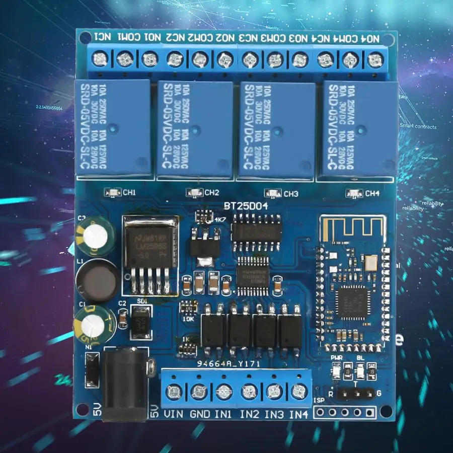 4-канальный Многофункциональный модуль управления беспроводной релейный