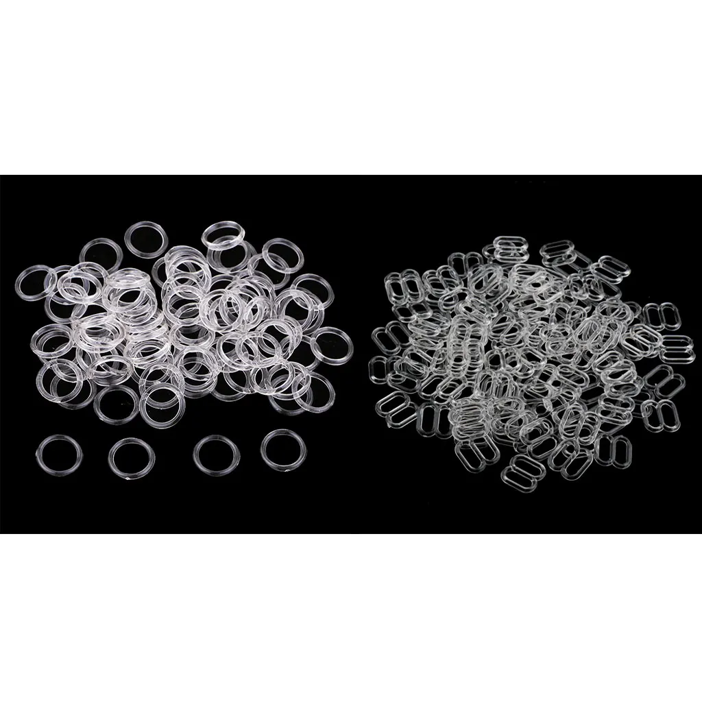 200 Sets Nylon Coated Plastic Lingerie Adjustment strap slides Hardware Sewing Clips Clasp Hooks for Bra Strap | Дом и сад