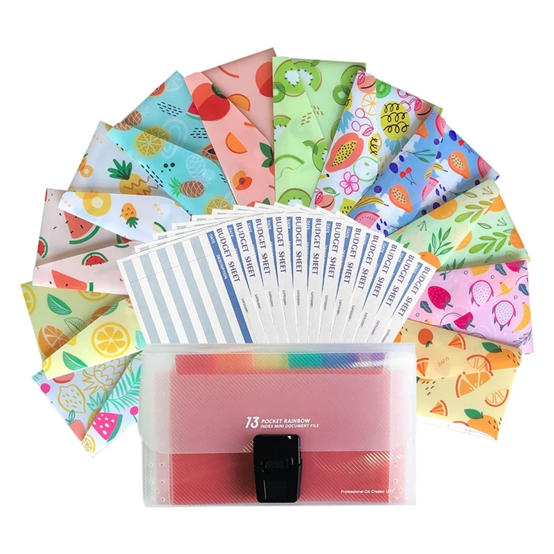 

12Pcs Creative Cash Envelop Diverse Geld Budget Systeem 12 Kleur Budget Enveloppen Met Budget Lakens