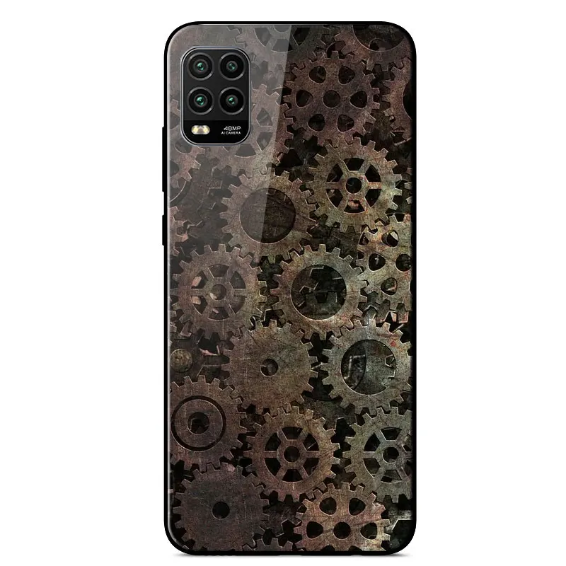 

Case For Xiaomi Mi 10 Lite Mirror Painted Silicone Frame Tempered glass shockproof Back Cover For Xiaomi Mi 10 Lite Phone Cases