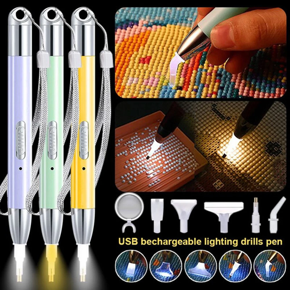Ручка со светодиодсветодиодный подсветкой для алмазной живописи 5D ручка с