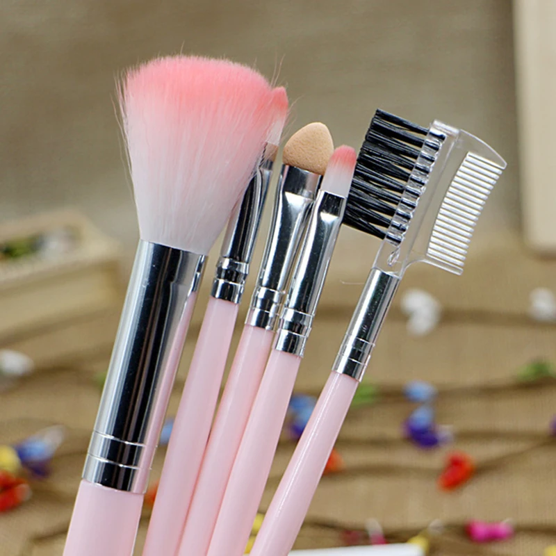 

Newly 5 Pieces Makeup Brush Set for Eyebrows Blush Eye Shadow Lips Professional Man-made Fiber Brush for Women Eyeshadow Brush