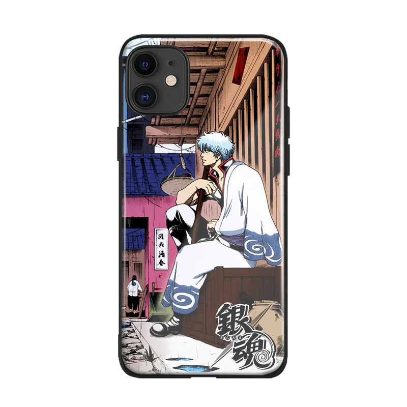 gintama sakata gintoki for apple iphone 6 6s 7 8 plus x xr xs 11 pro max soft silicone glass phone case shell cover free global shipping