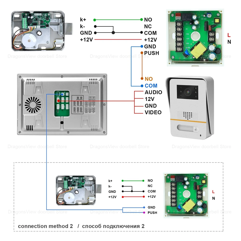 

Smart Life APP WIFI Video Intercom for Home Touch Screen Monitor Video Doorbell Camera 1080P Open 2 Lock Phone Message Push