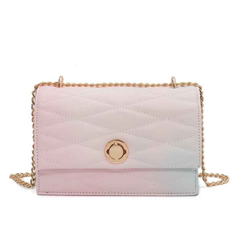 

Gradient Lattice Crossbody Bag 2021 Simplicity Summer New PU Leather Women's Designer Handbag Messenger Bag Purses Bolso Mujer