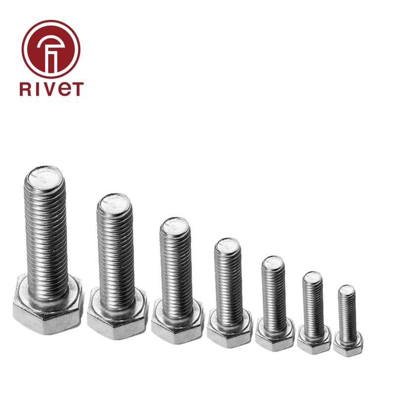 

304 DIN933 (A2-70) ISO4017 M8 M10 Stainless Steel Hexagonal Screws Outside Hex Bolts Screws High Quality 10/20 Pcs