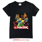 Летняя футболка с коротким рукавом для девочек 2021, детские спортивные топы с мультипликационным рисунком Robloxing, одежда с аниме рисунком для подростков и детей