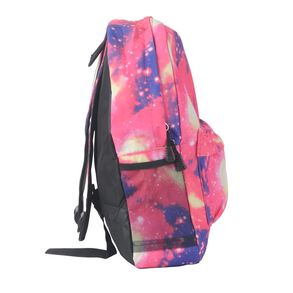 Женский рюкзак унисекс Холщовый дорожный со звездами космическим принтом