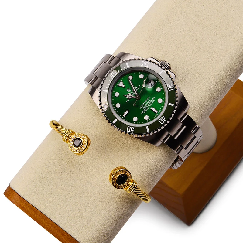 Oirlv Solid Wood T-Bar Jewelry Organizer Holder for Watch Bracelet Countertop Table Top Jewelry Tower