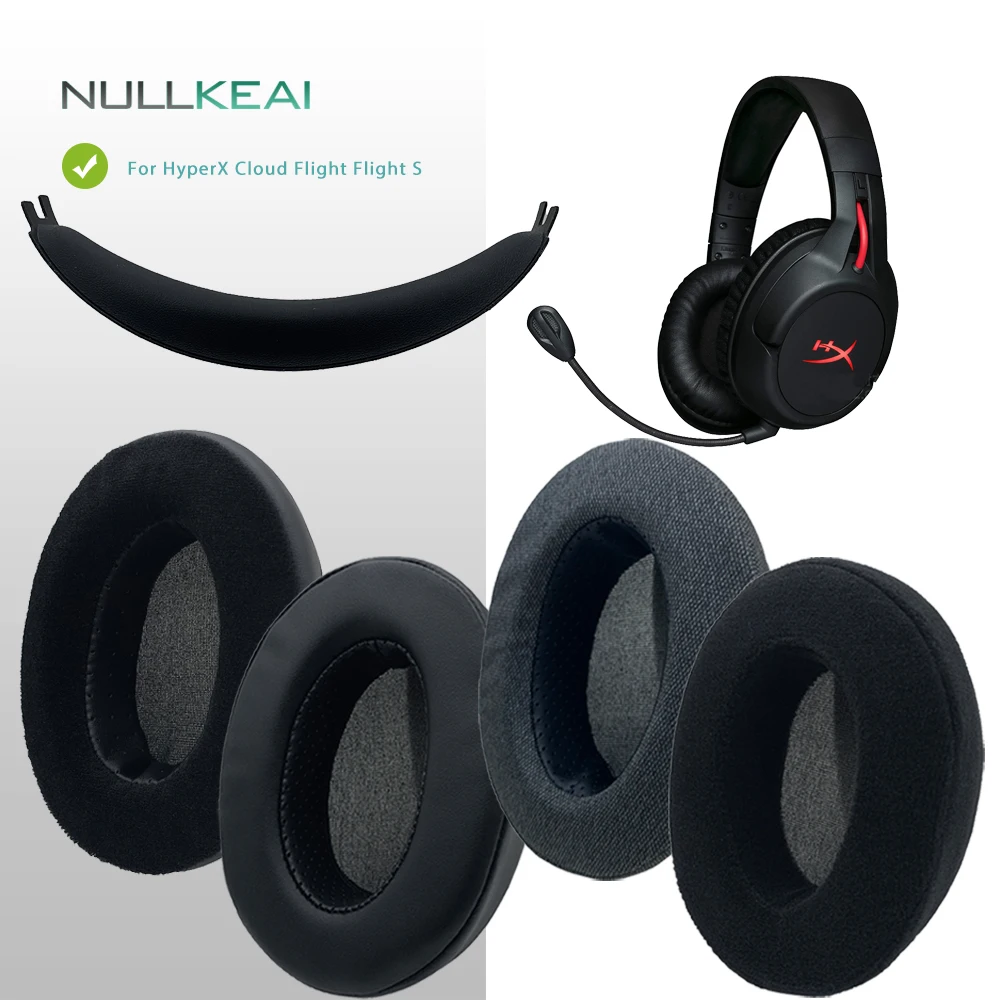 Сменные утолщенные кожаные амбушюры NULLKEAI для HyperX Cloud Flight S гарнитура