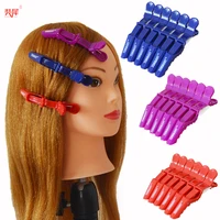 6pcslot plastic hair clip hairdressing clamps hairpin claw section alligator clips barber for salon styling hair accessories