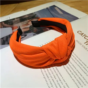 Orange Модные неоновые цветные тканевые женские повязки для волос с бантиком для девушек женские аксессуары для волос - Цвет: Orange