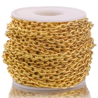 1 meter gold width 5mm stainless steel twist o chain bulk textured chunky chains for punk rock jewelry making wholesale