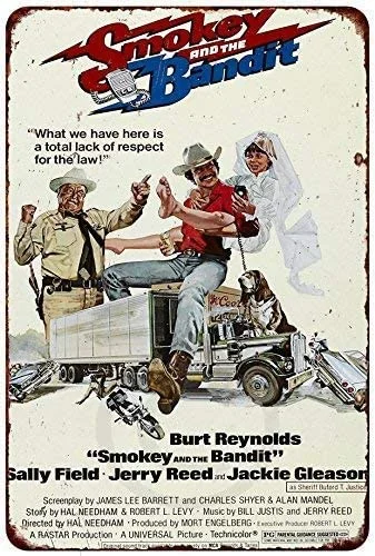 

Isaric Tin Sign Smokey and The Bandit Movie Poster Burt Reynolds Reproduction Metal Sign 8 x 12