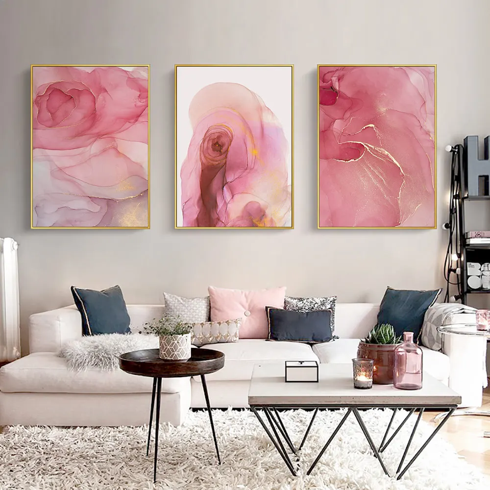 Розовая мраморная текстура печать картина жидкое искусство плакат абстрактный