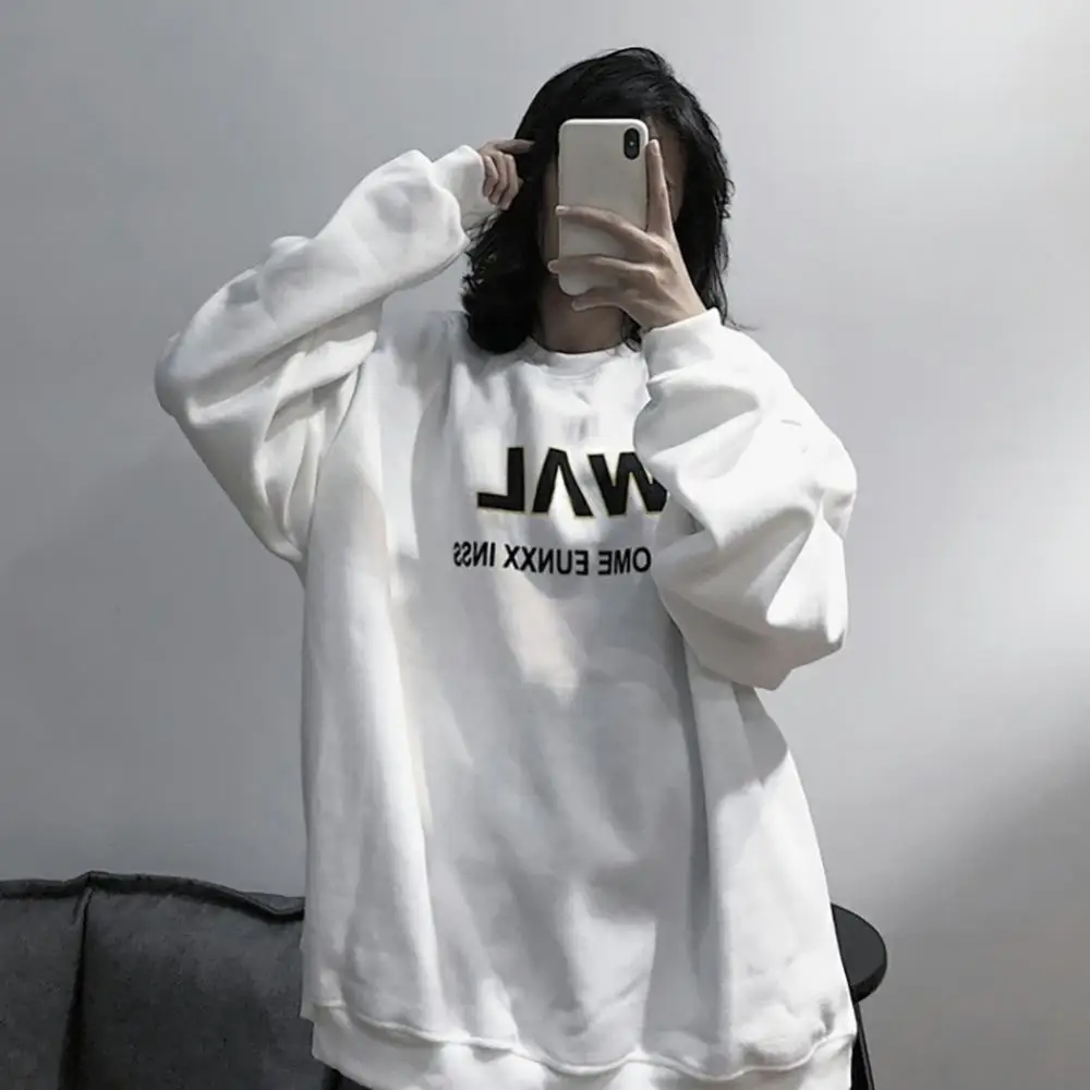 Sweater women's spring and autumn trend long-sleeved top ins all-match top with letter printing oversized bf lazy style