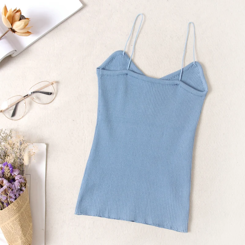 Women Summer Sexy Camisole Tanks Slim Casual Tank Tops Lady's Undershirt Solid Breathable Shoulder Vest For Female
