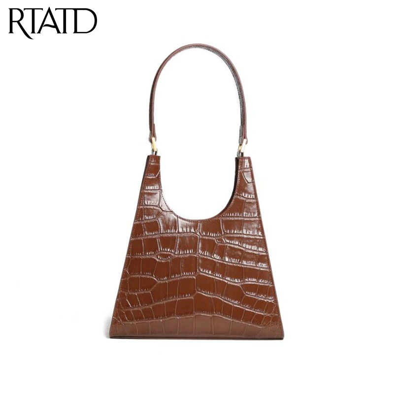 Модная простая женская сумка новая качественная натуральная кожа тоут с