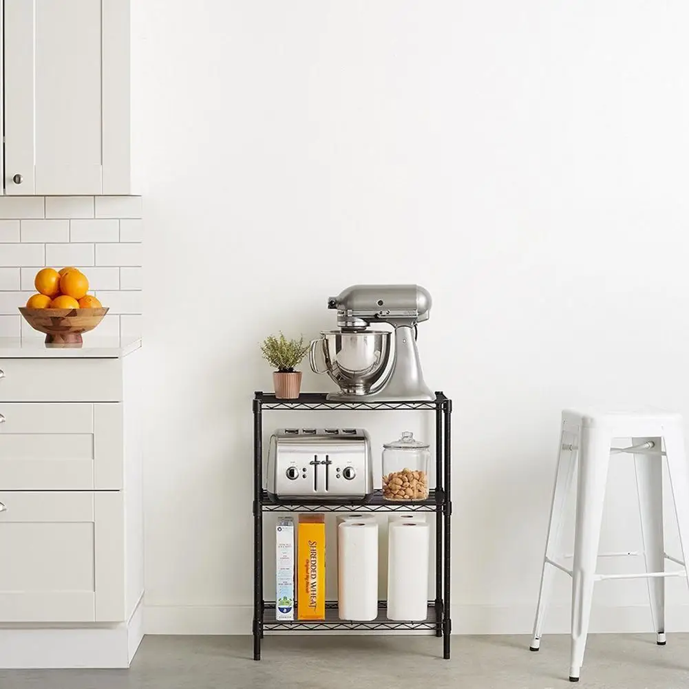 

3-Layer Plastic Coated Iron Shelf Metal Storage Bedding Clothes Organizer