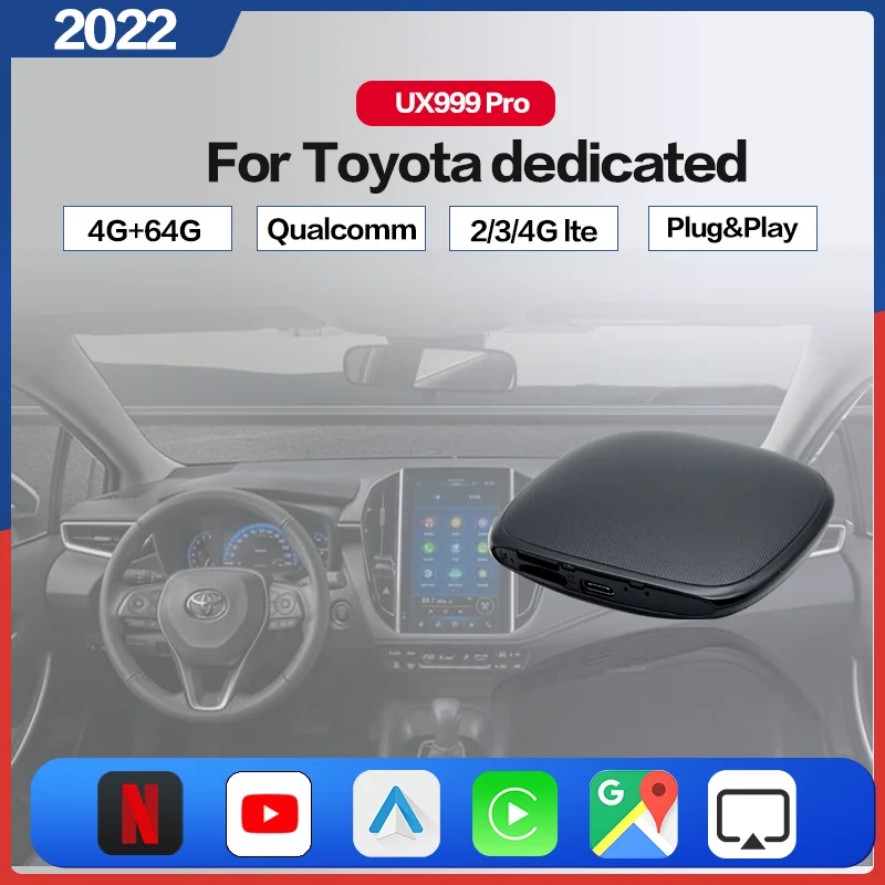 Carplay Ai Box Wireless Carplay Android Auto UX999 Pro For Toyota Dedicated Aygo Avalon Corolla RAV4 Prius Yaris Venza Tacoma