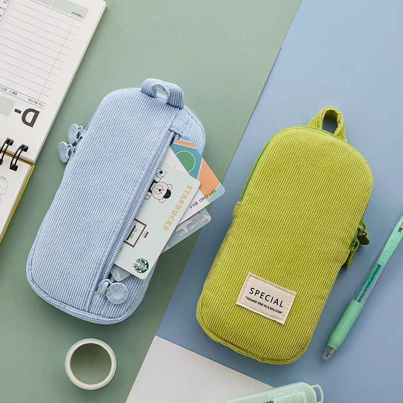 angoo mini candy pencil case pen bag color design back pocket soft touch corduroy storage pouch phone stationery school a6460 free global shipping