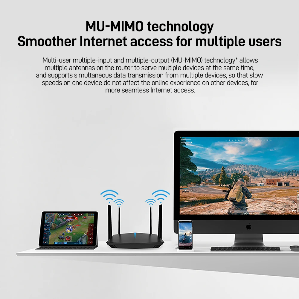 

AMPCOM Wifi6 Router AX1800 Smart WiFi Qualcomm 5-core Wifi6 2.4G 5.0 GHz Full Gigabit 5G Dual-frequency Home