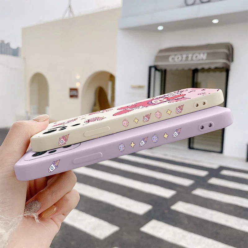 

Cartoon Astronaut Liquid Silicone Case For Xiaomi Redmi Note 10 10S 9T 9 8 7 Pro Max Redmi 9 9A 9T Shockproof Soft Phone Cover