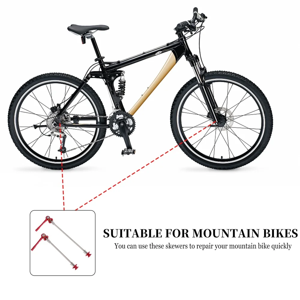 

1 Pair Titanium Alloy Quick Release Skewers Portable Bicycles Hub Skewers