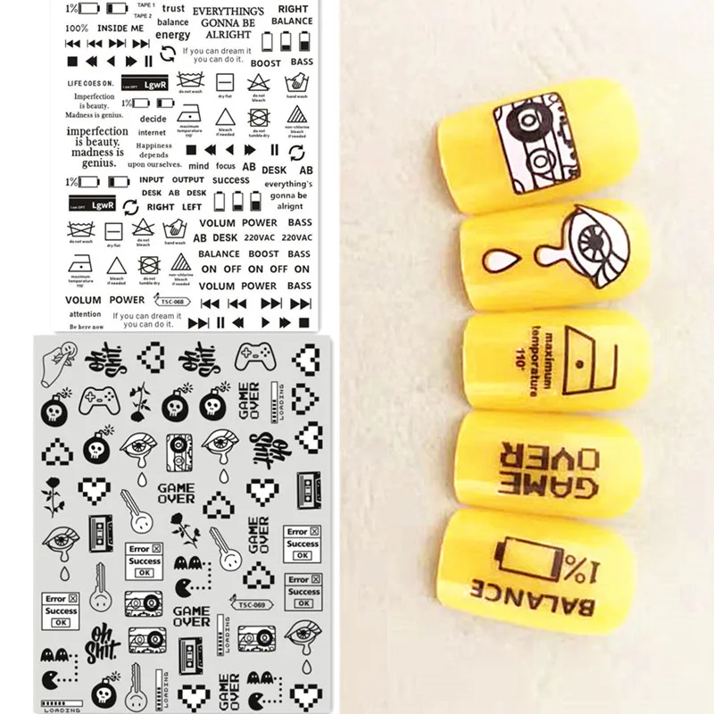 

Newest Icon 3D Self Adhesive Decal Slider DIY Decorations Tools Nail Art Sticker TSC 068 069