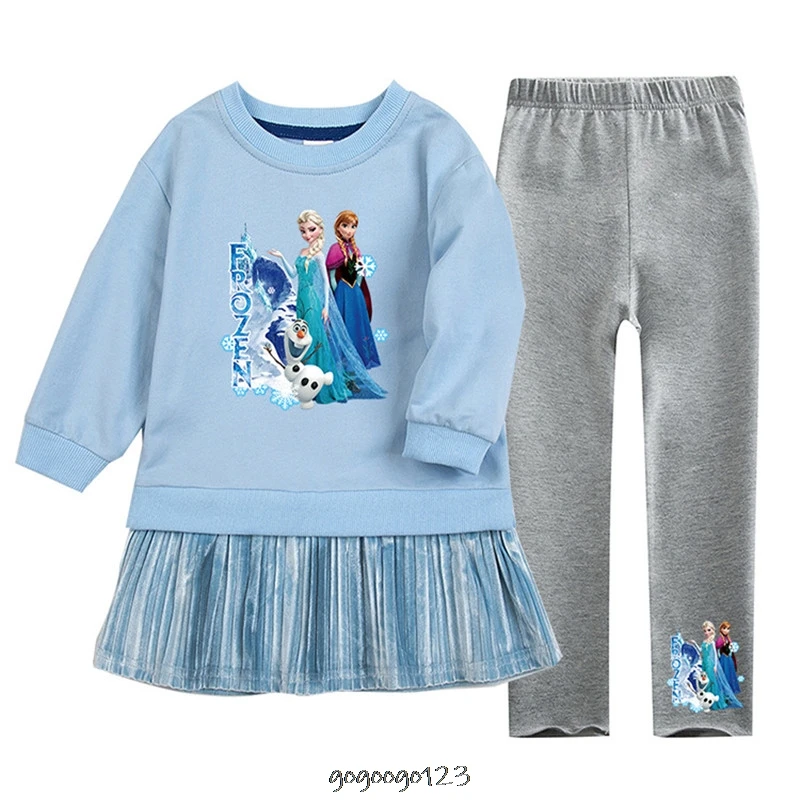 Комплект из 2 предметов хлопковый топ и штаны для девочек Принцесса Диснея Эльза