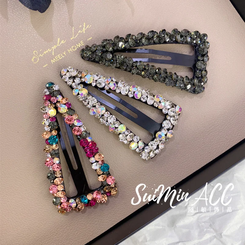 

Rhinestone Super Flash BB Hairpins Crystal Hollow Square Triangle Hair Clips Hair Accessories Hairpin Hairgirps Barrette