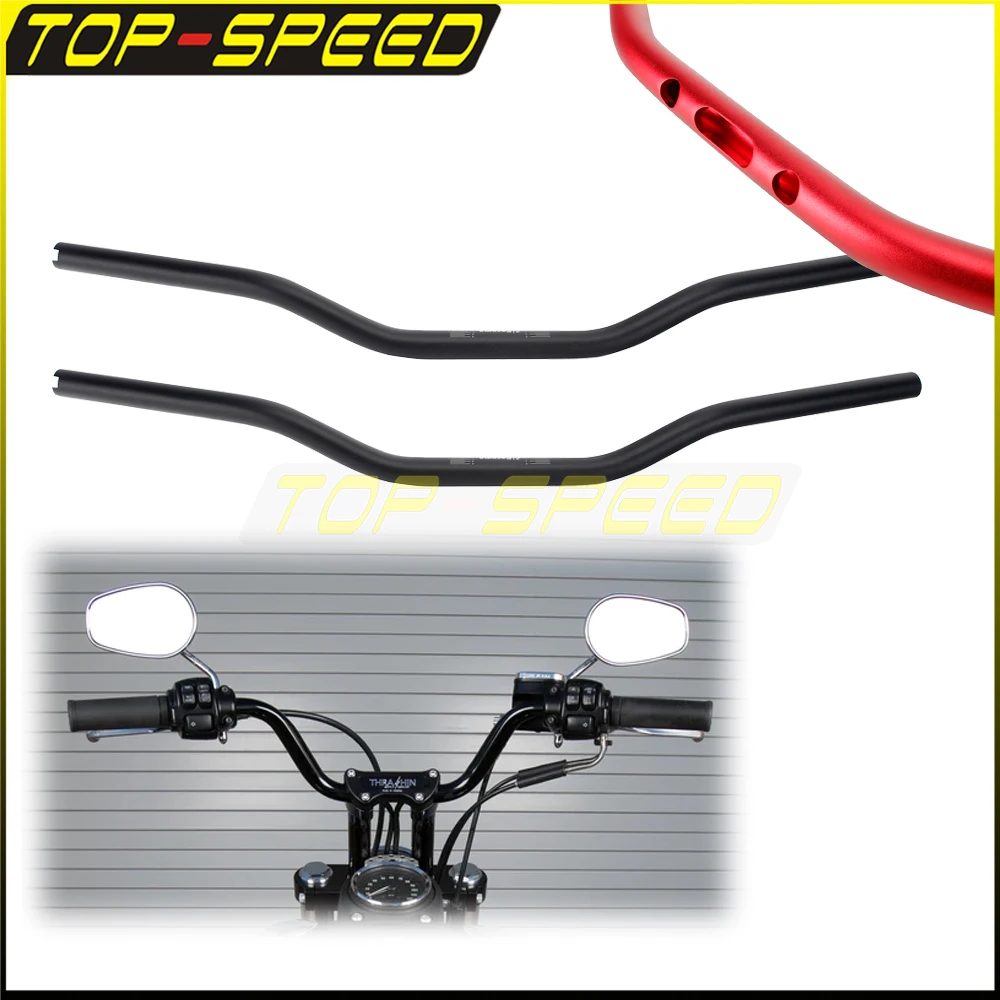 

CNC 25mm 1" Motorbike Drag Bars Vintage Handlebar Motorcycle Handle Bar For Harley Dyna Street bob Softai Forbidden Moto Style